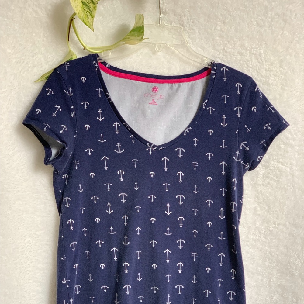 Energie Nautical Print Tee Shirt Size XL J